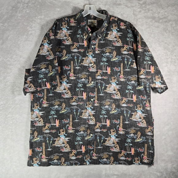 reyn spooner Other - Reyn Spooner Tiki Dudes Hawaiian Shirt Mens XXL 2XL Classic Fit Button Limited